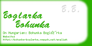 boglarka bohunka business card